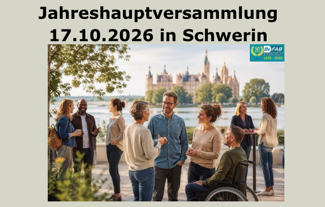 Terminhinweis - BeFAB-Jahreshauptversammlung am 17.10.2026 in Schwerin